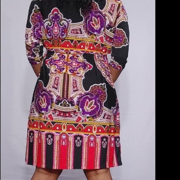 Ethnic Design Dress + L - Picture 2 of 3